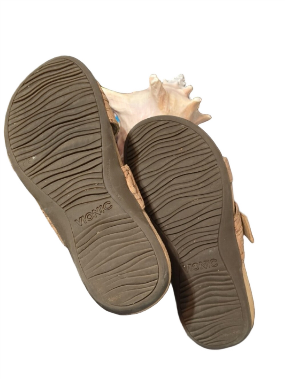 Vionic Slide Sandal w/ Touch of Gold Flecks & Textured Sole - Picture 6 of 8